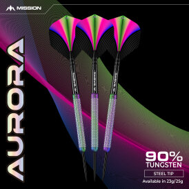 Mission Darts Steel Darts Aurora Coral 90% Tungsten Steeltip Darts Steeldart