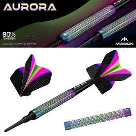 Mission Darts Soft Darts Aurora Coral 90% Tungsten Softtip Darts Softdart 18 g