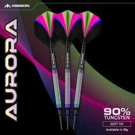 Mission Darts Soft Darts Aurora Coral 90% Tungsten Softtip Darts Softdart 18 g