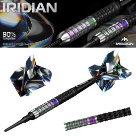 Mission Darts Soft Darts Iridian Schwarz&Coral 90% Tungsten Softtip Darts Softdart 20 g
