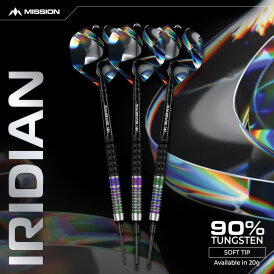 Mission Darts Soft Darts Iridian Schwarz&Coral 90% Tungsten Softtip Darts Softdart 20 g