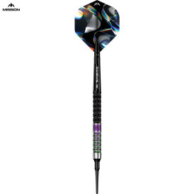 Mission Darts Soft Darts Iridian Schwarz&Coral 90% Tungsten Softtip Darts Softdart 20 g