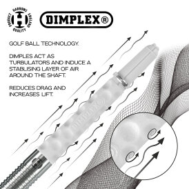 Harrows Dimplex Shaft mit Aluminium Ring und Golfball Technologie IM Intermediate Weiß