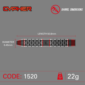 Winmau Steel Darts Cypher 90% Tungsten Steeltip Dart Steeldart 22 g