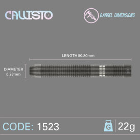 Winmau Steel Darts Callisto 90% Tungsten Steeltip Dart Steeldart 22 g