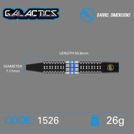 Winmau Steel Darts Galactics 90% Tungsten Steeltip Dart Steeldart