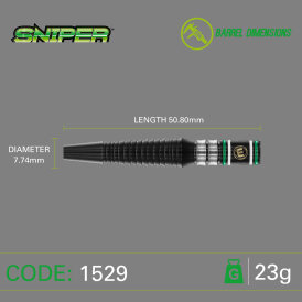 Winmau Steel Darts Sniper Black 90% Tungsten Steeltip Dart Steeldart 23 g