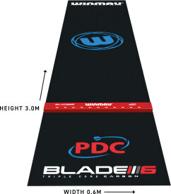 Winmau Dart Pro Zone Precision Blade 6 PVC Dart Mat & Integrated Oche Dart Mat Dartmatte