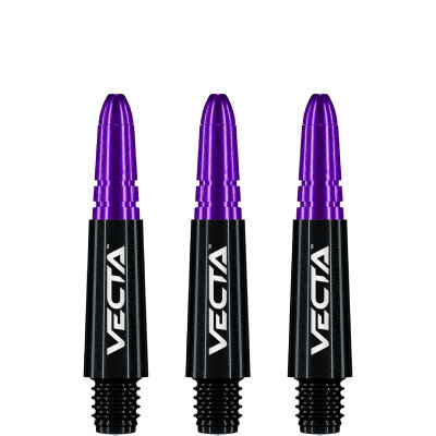 Winmau Vecta Shaft Composite mit leichtem aluminiumlegierten Top Schwarz/Lila S Kurz