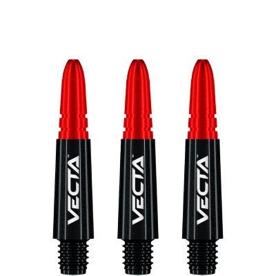 Winmau Vecta Shaft Composite mit leichtem aluminiumlegierten Top Schwarz/Rot S Kurz