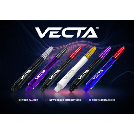Winmau Vecta Shaft Composite mit leichtem aluminiumlegierten Top Schwarz/Silber S Kurz