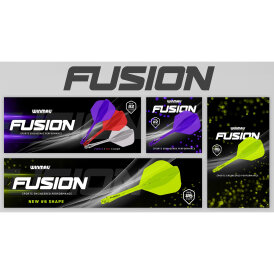 Winmau Dart Fusion Flight- Schaftsystem in verschiedenen Flightformen/Shapes, Längen und Farben