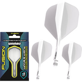 Winmau Dart Fusion Flight- Schaftsystem Nr.2 S Kurz Weiß