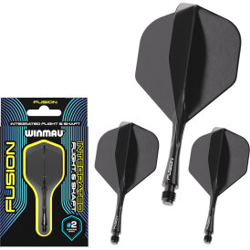 Winmau Dart Fusion Flight- Schaftsystem Nr.2 Intermediate Schwarz