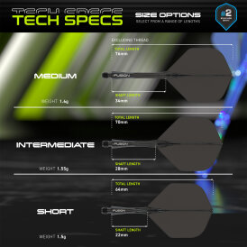 Winmau Dart Fusion Flight- Schaftsystem Nr.2 Intermediate Schwarz