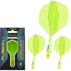 Winmau Dart Fusion Flight- Schaftsystem Nr.2 M Mittel Neon Gelb