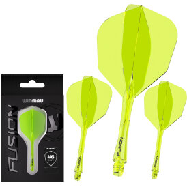 Winmau Dart Fusion Flight- Schaftsystem Nr.6 S Kurz Neon Gelb