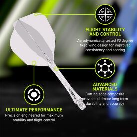 Winmau Dart Fusion Flight- Schaftsystem Nr.6 S Kurz Klar