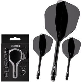 Winmau Dart Fusion Flight- Schaftsystem Nr.6 M Mittel Schwarz