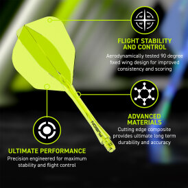Winmau Dart Fusion Flight- Schaftsystem Nr.6 M Mittel Neon Gelb