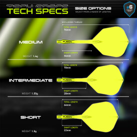 Winmau Dart Fusion Flight- Schaftsystem Nr.6 M Mittel Neon Gelb