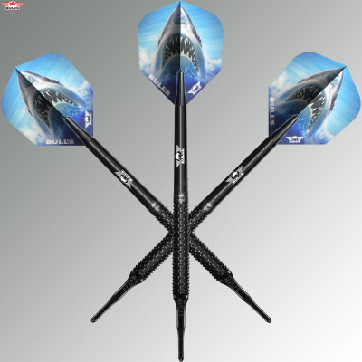 BULLS NL Soft Darts Shark Pro Black 90% Tungsten Softtip Darts Softdart 20 g