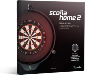 Scolia Home 2 Set Electronic Score System Scolia Home 2 Neue Version 2.3 inkl. Lichtring & Karella Dartboard Surround Schwarz