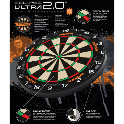 Unicorn Eclipse Ultra 2.0 Bristle Board Dartscheibe Steeldart
