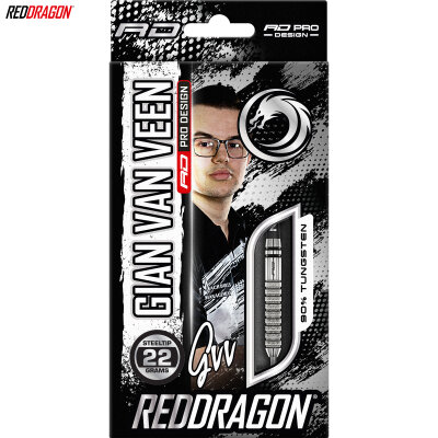 Red Dragon Steel Darts Gian van Veen The Giant Tour Edition 90% Tungsten Steeltip Dart Steeldart 22 Gramm