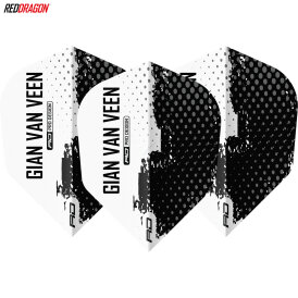 Red Dragon Gian van Veen The Giant Hardcore Standard Dart Flight Neuheit 2024 Schwarz & Weiß Nr.6