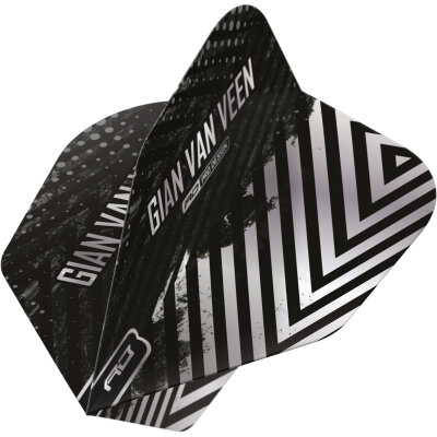 Red Dragon Gian van Veen The Giant Hardcore Standard Dart Flight Neuheit 2024 Schwarz & Silber Nr.6