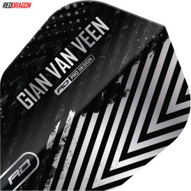 Red Dragon Gian van Veen The Giant Hardcore Standard Dart Flight Neuheit 2024 Schwarz & Silber Nr.6