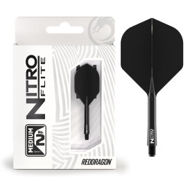 Red Dragon Nitro Flite Flight- Schaftsystem Standard Nr.2 Schwarz & Schwarz M Medium