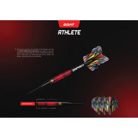 Goat Dart Steel Darts Athlete Brass Steeltip Darts Steeldart 11 g Rot