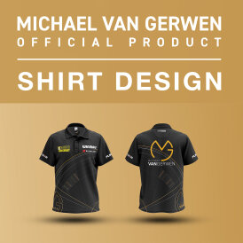 Winmau Darts MvG Michael van Gerwen  5-Jahres-Jubiläums Anniversary Dartshirt Matchshirt Dart Shirt Player Shirt Trikot Design 2025 Größe XL