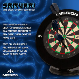 Mission Dart Mini-Dartboard 6 Zoll, komplett mit Surround und 2 Sätzen Mini-Darts
