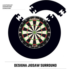 Mission Dart Axis Dartboard-Set, Jigsaw Surround, Abwurflinie & 6 Stück Steeldarts