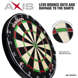 Mission Dart Axis Dartboard-Set, Jigsaw Surround, Abwurflinie & 6 Stück Steeldarts