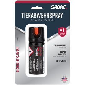Sabre Red Pfefferspray mit UV-Markierungsstoff Tierabwehrspray Modell 4 Spray Magnum 45ml