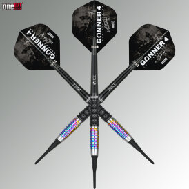 one80 Soft Dart Lourence Ilagan The Gunner 4 VHD Schwarz/Rainbow 90% Tungsten Softtip Dart Softdart 22 g
