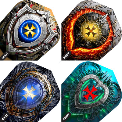 Shot Dart Flights Future Knights Darkstar, Hachette, Ironsoul, Dreadheart Nr.6 Dartflights verschiedene Designs