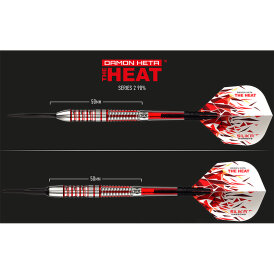 Harrows Steel Darts Damon Heta The Heat Series 2 90% Tungsten Steeltip Dart Steeldart 23 g / moderat bespielt