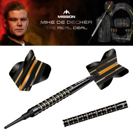 Mission Darts Soft Darts Mike De Decker Black & Gold PVD 95% Tungsten Softtip Darts Softdart 20 g