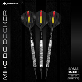 Mission Darts Soft Darts Mike De Decker Brass Tungsten Look Softtip Darts Softdart 18 g