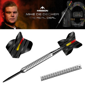 Mission Darts Steel Darts Mike De Decker Silber 95% Tungsten Steeltip Darts Steeldart 26 g