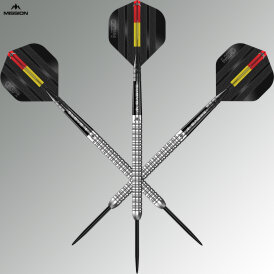 Mission Darts Steel Darts Mike De Decker Silber 95% Tungsten Steeltip Darts Steeldart 26 g