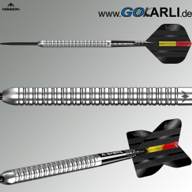 Mission Darts Steel Darts Mike De Decker Silber 95% Tungsten Steeltip Darts Steeldart 26 g