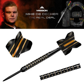 Mission Darts Steel Darts Mike De Decker Black & Gold PVD 95% Tungsten Steeltip Darts Steeldart 22 g