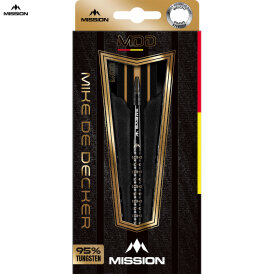 Mission Darts Steel Darts Mike De Decker Black & Gold PVD 95% Tungsten Steeltip Darts Steeldart 24 g