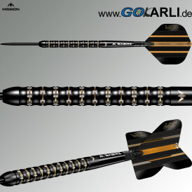 Mission Darts Steel Darts Mike De Decker Black & Gold PVD 95% Tungsten Steeltip Darts Steeldart 24 g
